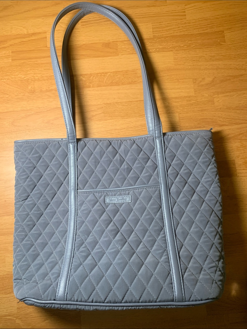 Vera Bradley Quilted Classic Grey Tote Red & Black Interior